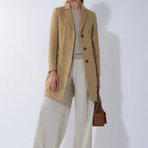 Midi kaput sa jednorednim kopčanjem