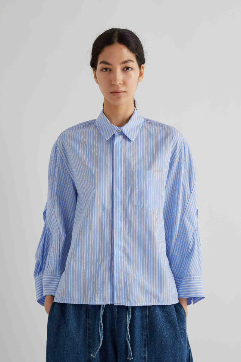 Prugasta košulja sa džepom na grudima