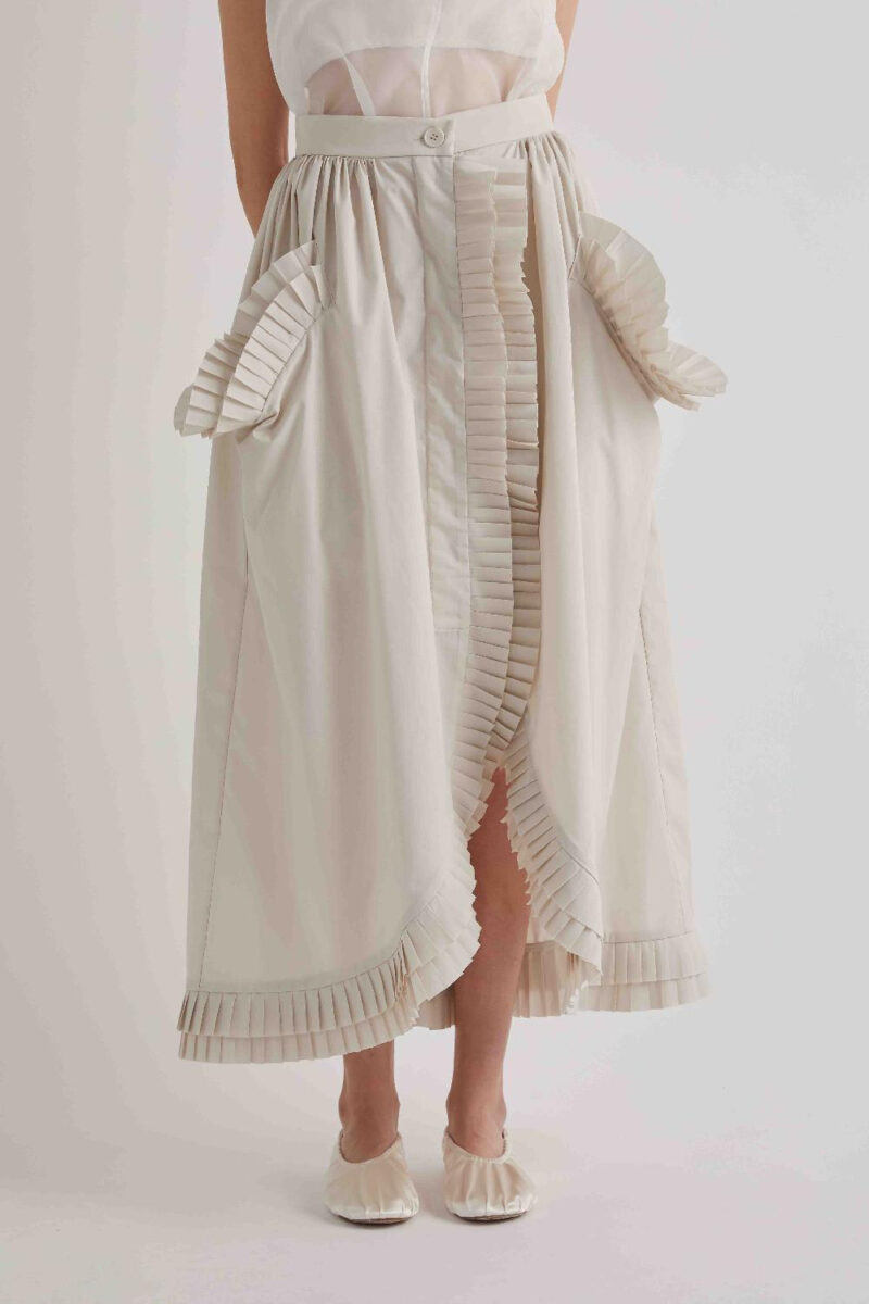 Dugačka suknja sa ukrasnim faltama - Slika 2