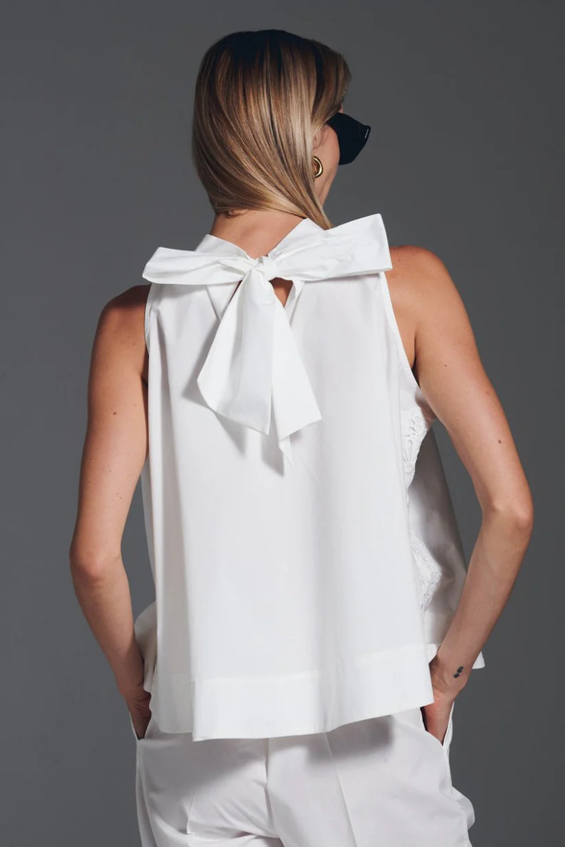 Bluza bez rukava sa mašnom na leđima - Slika 3